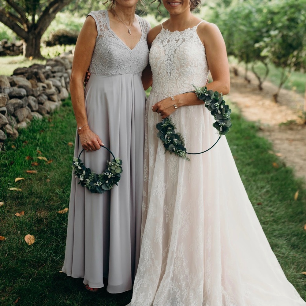 Mori Lee 693 | lace and chiffon bridesmaid dress